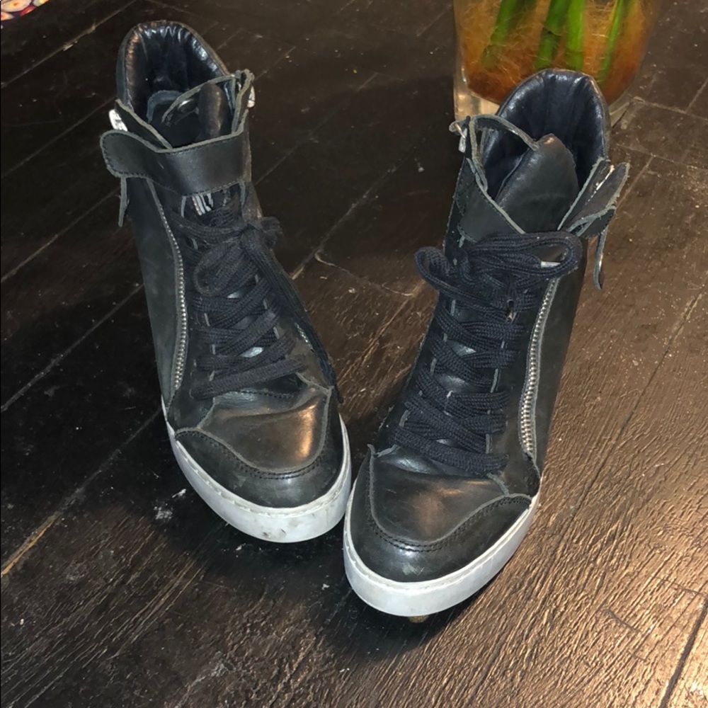 Black with gray sole ash sneakers wedge